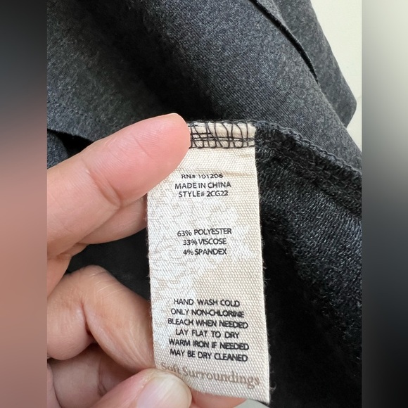 Soft Surroundings Boho L Charcoal Gray Embroidered Oversized Open Cardigan - Picture 4 of 7